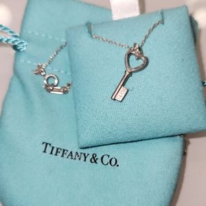 Tiffany & Co Silver Key Heart Necklace